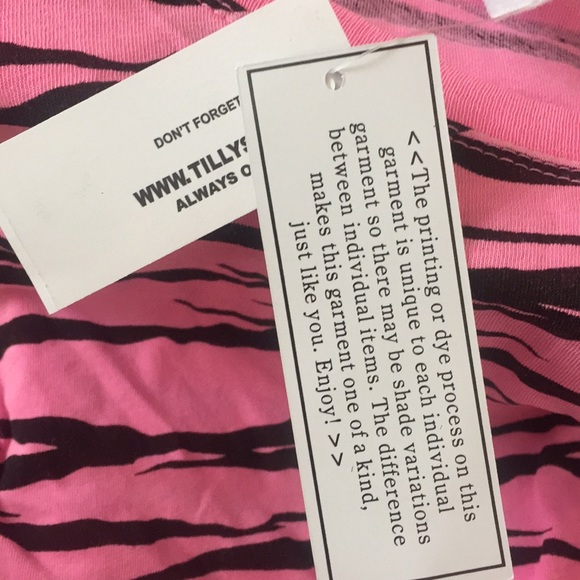 NWT Full Tilt Pink Zebra Shirt - Picture 4 of 4